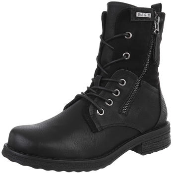 Ital Design Used Look Lace-up Shoes with Perforated Lacing schwarz