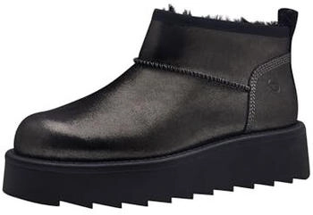 Tamaris Leather Boots with Zipper black