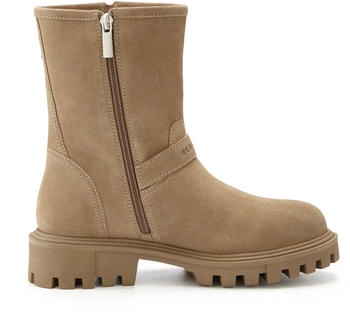 Elbsand Leather Ankle Boots with Trendy Decorative Buckles beige