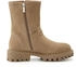 Elbsand Leather Ankle Boots with Trendy Decorative Buckles beige