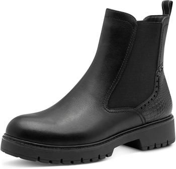 Tamaris Chelsea Boots Block Heel Ankle Boot with Contrast Stitching schwarz