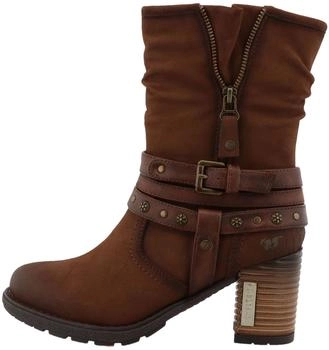 MUSTANG Ankle Boots with Buckles and Decorative Rivets (15M0182002) braun
