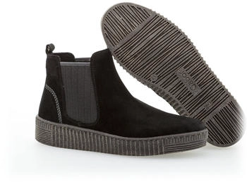 Gabor Chelseaboots Plateau Ankle Boot Slip-on Shoe with subtle contrast stitching schwarz – Materialmix aus Veloursleder, Synthetik und Textil für vielseitigen Einsatz