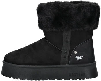 MUSTANG Stiefelette Veloursleder/Textil schwarz