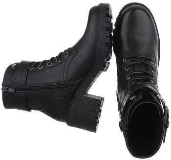 Ital Design Used Look Lace-up Shoes with Buckle (8865) schwarz