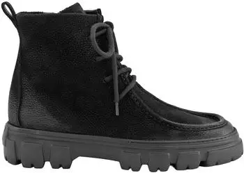 Paul Green Stiefelette Nubukleder Schnürstiefelette schwarz