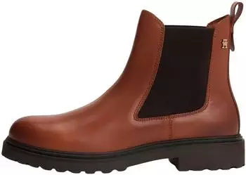 Tommy Hilfiger Cleated Leather Chelsea Boots braun