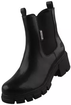 Dockers by Gerli Chelsea Boots with Platform and Block Heel schwarz