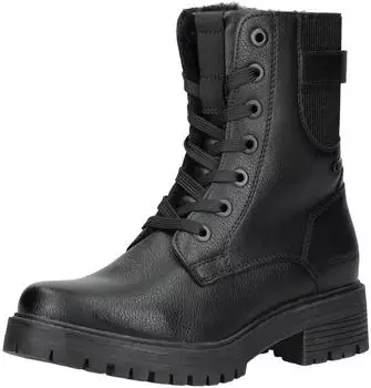 Tom Tailor Ankle Boot Faux Leather/Textile Lace-up Boot schwarz