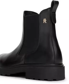 Tommy Hilfiger TH LEATHER CLEATED CHELSEA schwarz