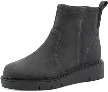 Tamaris Leather Ankle Boots with Zipper grau
