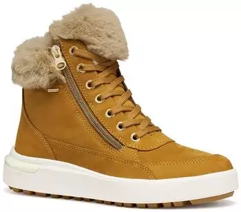 Geox Leather/Textile Lace-up Ankle Boot karamell