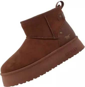 MUSTANG Stiefelette Veloursleder/Textil braun