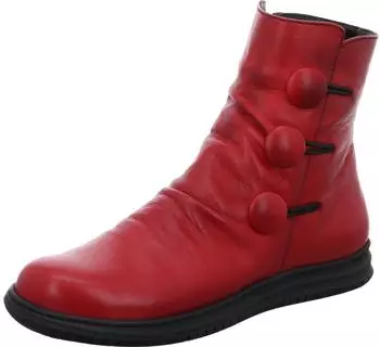 Gemini Stiefelette aus Leder in geraffter Optik mit Knöpfen (337072-02) rot