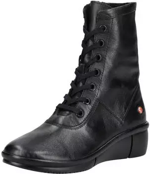 Softinos Leather Lace-up Ankle Boot schwarz