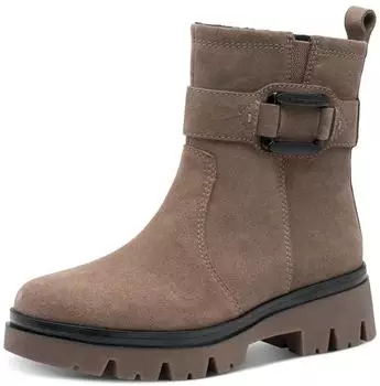 Tamaris Stiefeletten aus Leder mit Rei&szlig;verschluss braun
