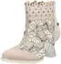 Laura Vita ELOISEO 37 Women's Leather Ankle Boot with Floral Embroidered Toe beige/rosa