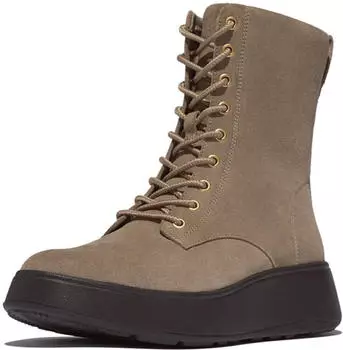 FitWear F-Mode Suede Lace-UP Flatform Ankle Boots (E1U) taupe