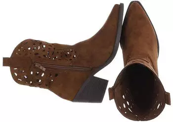 Ital Design Cowboy Boots with Perforated Look 2454 braun