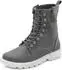 Lascana Lace-up Ankle Boot, Fashionable Combat Look, Zipper Boots grau