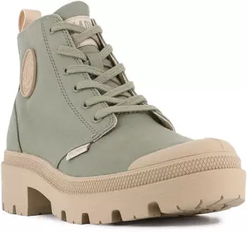 Palladium PALLABASE TWILL Lace-Up Ankle Boot vetiver