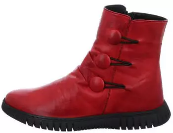 Gemini Leather Ankle Boot in Ruched Look with Buttons (337072-02) rot