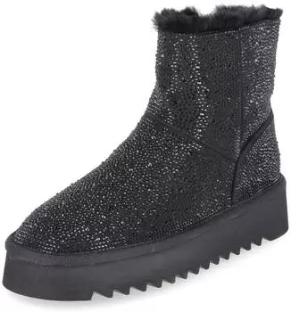 Tamaris Lace-up Ankle Boot Warm Lining black glam