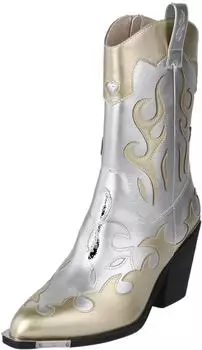 Buffalo West Bootie Mid Cowboy 1221056 silber/gold