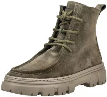 Paul Green Stiefelette Nubukleder Schn&uuml;rstiefelette gr&uuml;n