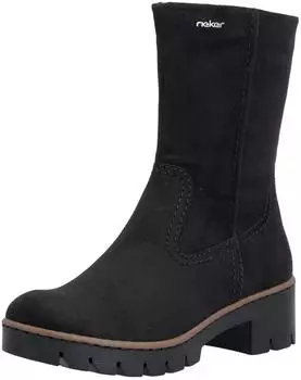 Rieker Ankle Boot with Block Heel and Profiled Sole X5781 schwarz