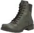 Rieker Lace-up Ankle Boot with Logo Embossing, Profiled Sole and Block Heel grün