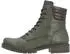 Rieker Lace-up Ankle Boot with Logo Embossing, Profiled Sole and Block Heel grün