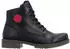Rieker Lace-up Ankle Boot with Logo Embossing, Profiled Sole and Block Heel schwarz