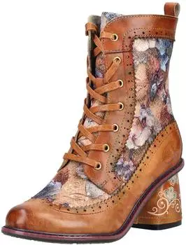 Laura Vita Ankle Boot Leather/Textile Lace-up Boot camel