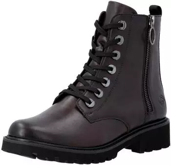 Remonte Dorndorf Lace-up Ankle Boot Block Heel Used Look dunkelbraun