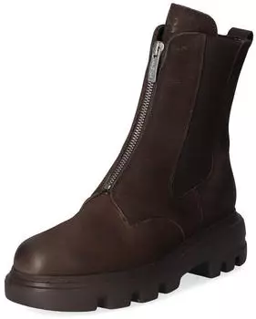 Paul Green Lace-Up Ankle Boot Nubuck Leather/Textile braun