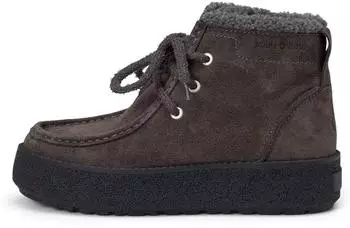 Marc O'Polo Ankle Boot in Soft Suede Leather dark graphite
