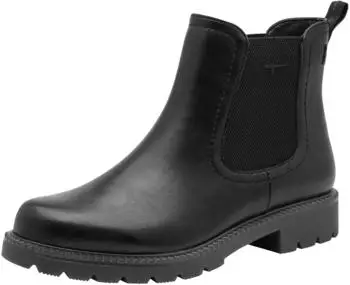 Tamaris Chelsea Boots Block Heel Ankle Boot in Croco Optic schwarz