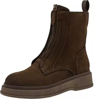 Tamaris Flat Suede Boots with Zip braun