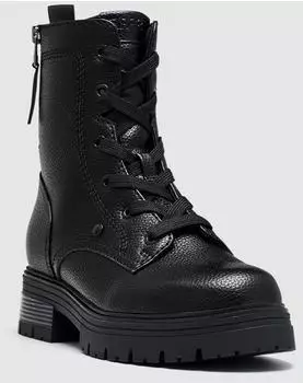 Esprit LILLI Lace-Up Boots with Decorative Zipper schwarz