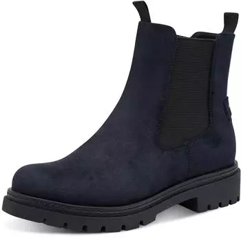 Marco Tozzi Chelsea Boots Block Heel, Ankle Boot with Stretch Insert on the Outside navy