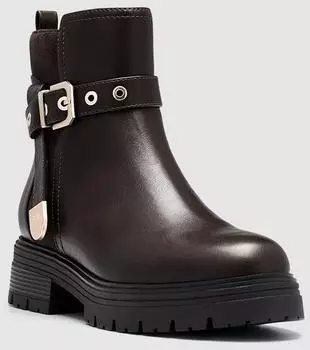 Esprit LILLI Ankle Boot with Decorative Buckle and Zipper braun