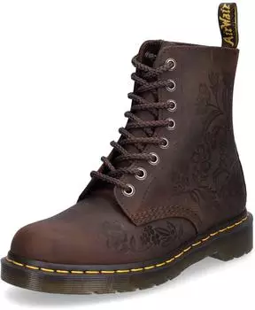 Dr. Martens 1460 Pascal Floral Embossed 8-Eye Boots dark brown