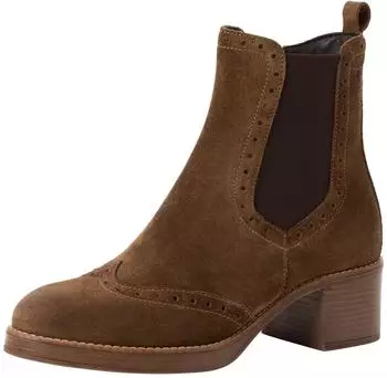 Tamaris 1-25015 - Zip, TOUCH-IT Footbed, Block Heel 5 cm braun