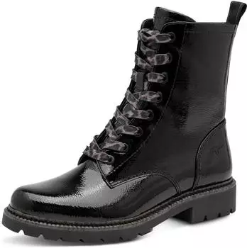 Tamaris Lace-up Ankle Boot Block Heel schwarz