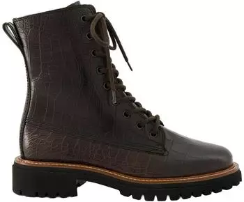 Paul Green Leather Lace-Up Ankle Boot braun