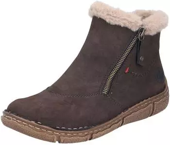 Rieker Ankle Boot with Warm Lining and Zip Z3753 braun