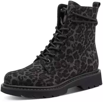 Tamaris Lace-Up Ankle Boot grey leopard