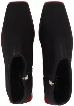 Gioseppo Stiefelette Socken Spitze Quadratischer Blockabsatz schwarz