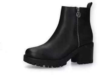 Dockers by Gerli Ankle Boots with Block Heel and Profiled Sole schwarz